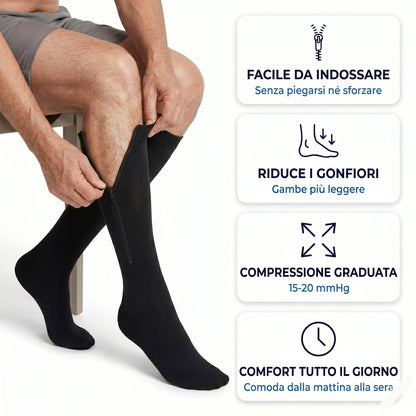 Calze a compressione con cerniera
