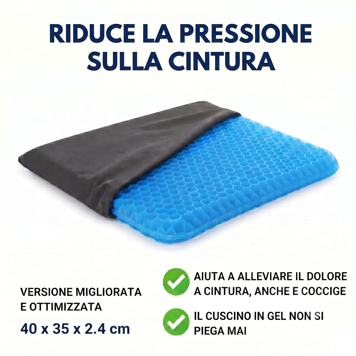 Cuscino in gel Maluxio — Comfort prolungato per le lunghe sedute